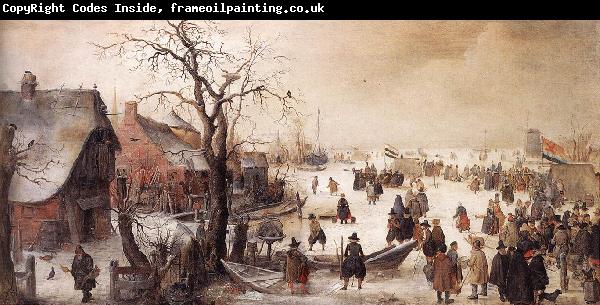 AVERCAMP, Hendrick Winter Scene on a Canal  ggg